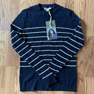 New NWT Nili Lotan x Target Striped Pullover Crewneck Swearer Navy/Cream - Small